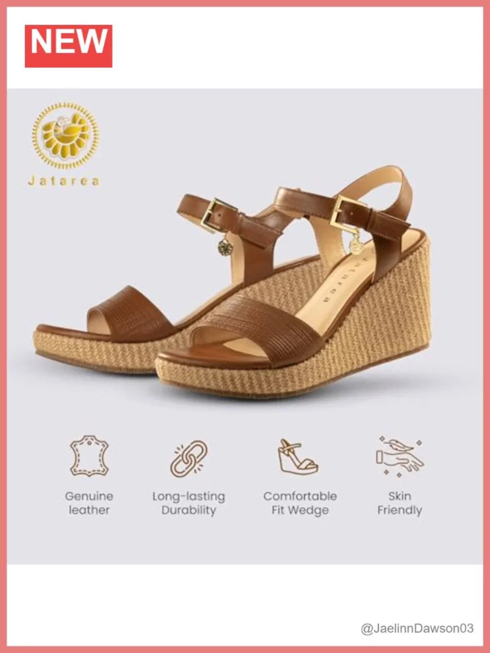 Genuine Cow Napa Leather Espadrille Wedge Sandals Slip-On Women's Summer